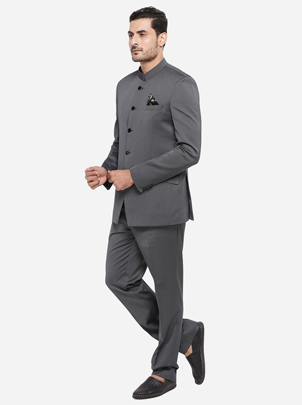 Grey Jodhpuri Suit | JadeBlue