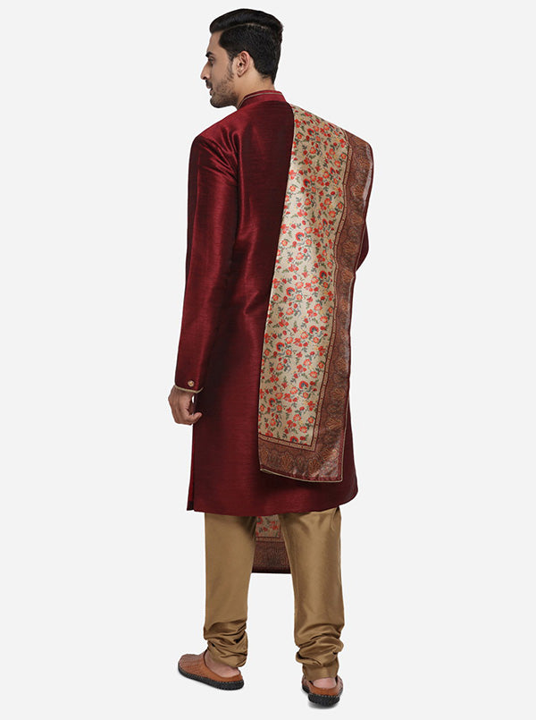 Maroon Semi Indowestern | Azania