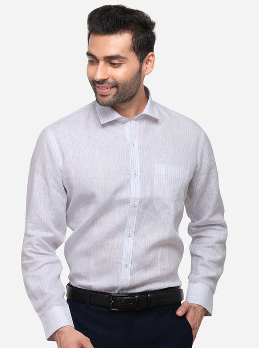 White Checked Regular Fit Formal Shirt | JadeBlue