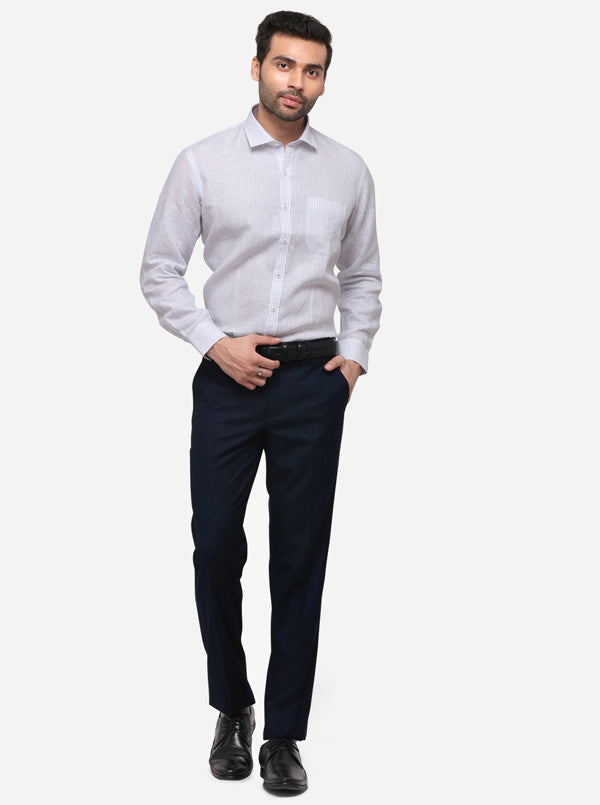 White Checked Regular Fit Formal Shirt | JadeBlue