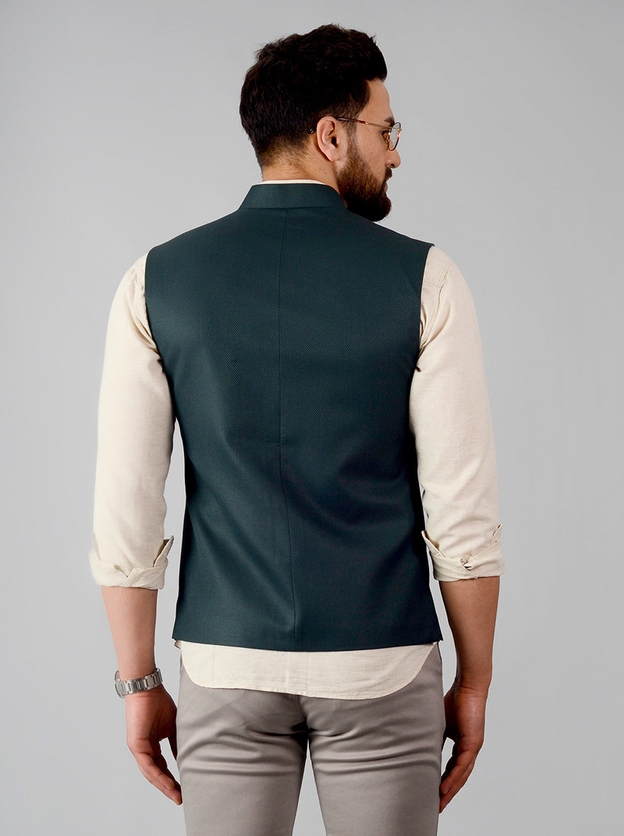 Bottle Green Bandhgala Jacket | Greenfibre