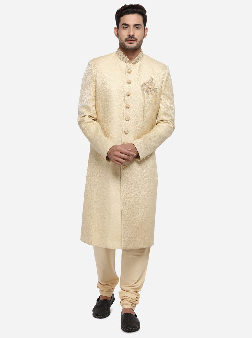 Light Golden Sherwani | Azania