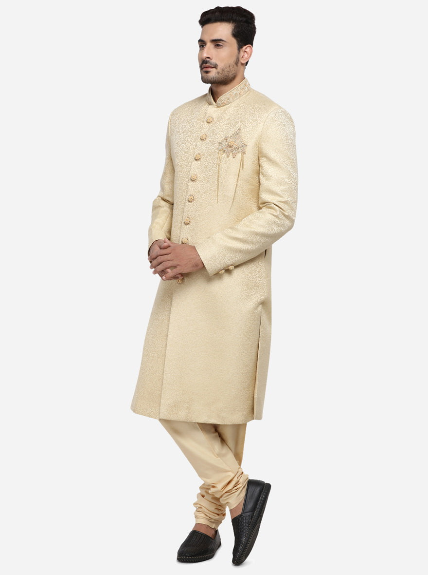 Light Golden Sherwani | Azania