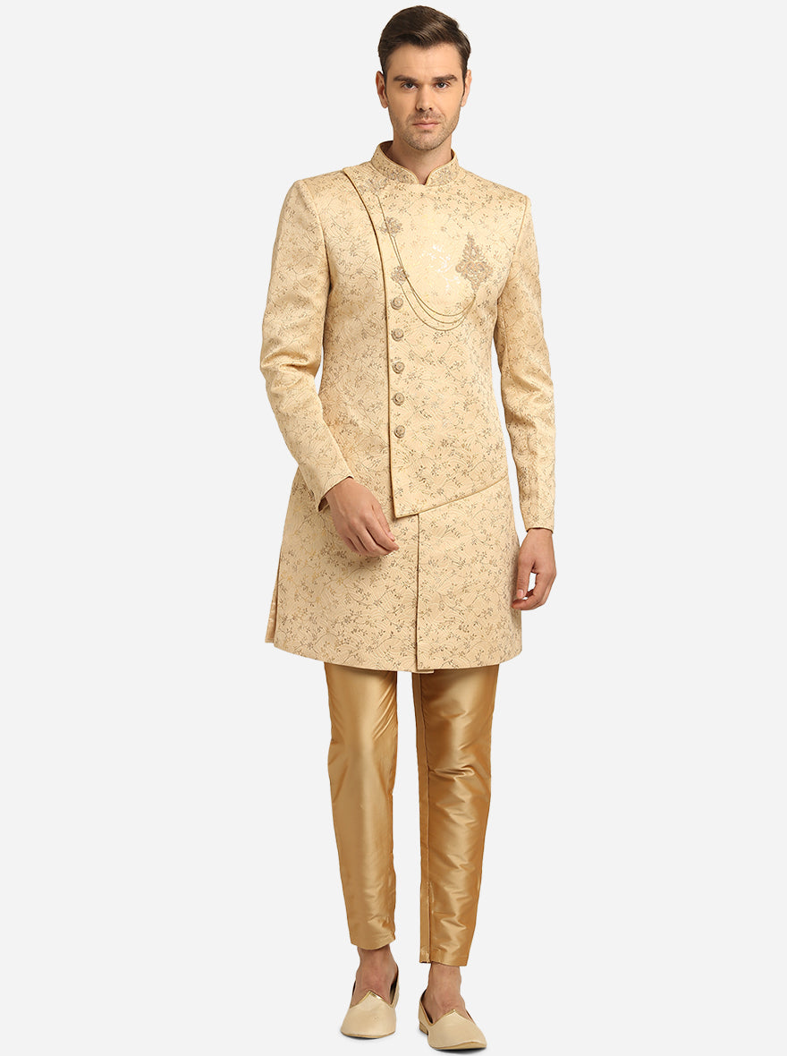 Beige & Golden Indowestern | Azania