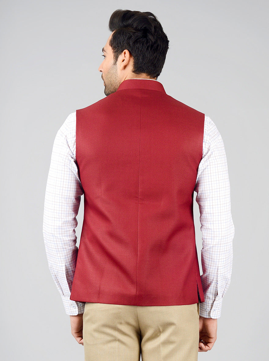 Maroon Bandhgala Jacket | Greenfibre