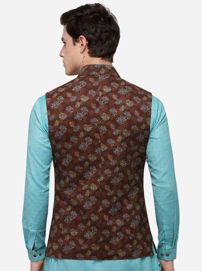 Brown Bandhgala Jacket | JB Studio