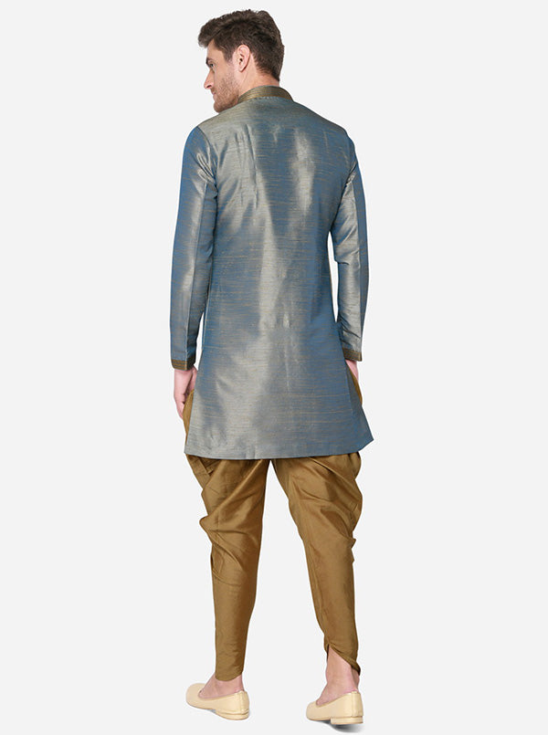 Blue and Golden Semi Indowestern | Azania