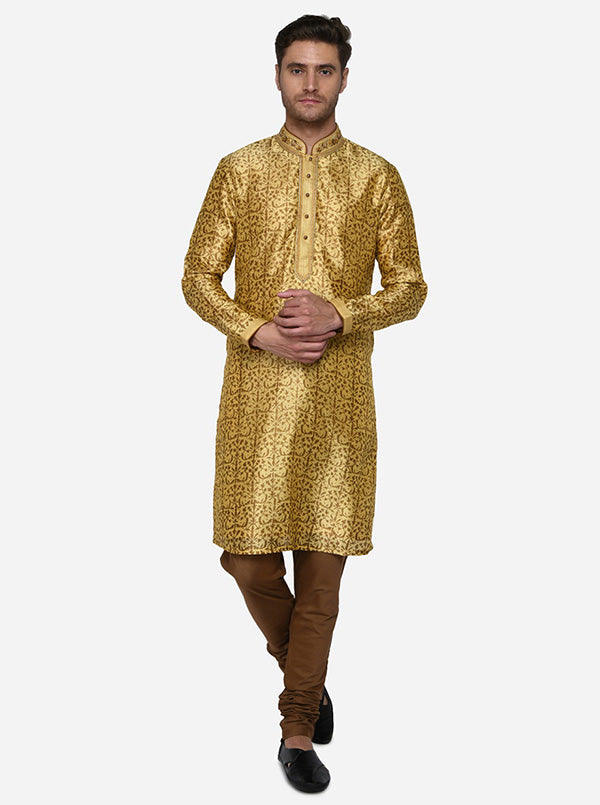 Honey Yellow & Golden Kurta Set | Siddhesh Chauhan