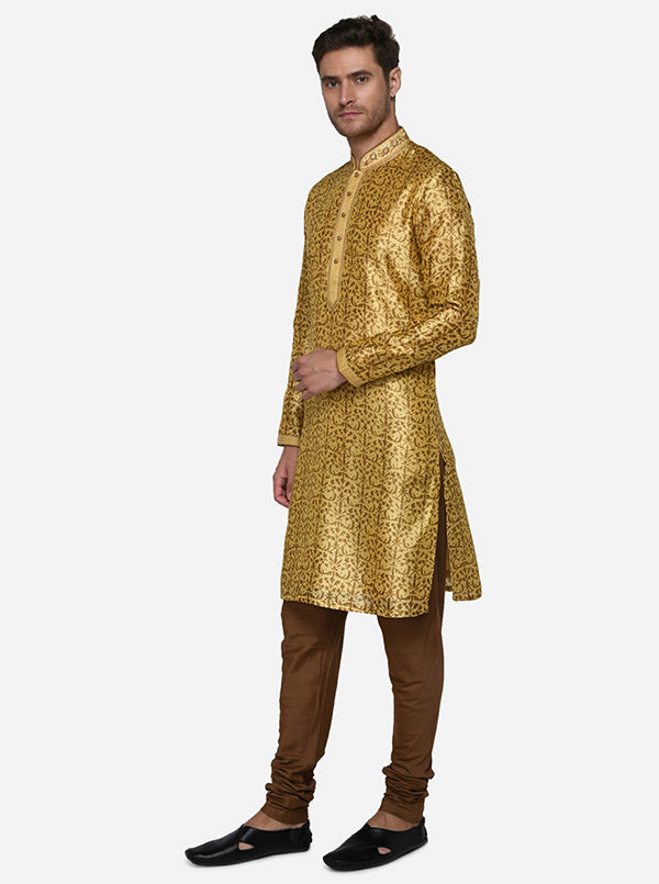 Honey Yellow & Golden Kurta Set | Siddhesh Chauhan