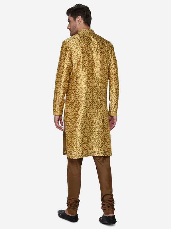 Honey Yellow & Golden Kurta Set | Siddhesh Chauhan