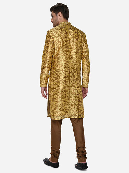 Honey Yellow & Golden Kurta Set | Siddhesh Chauhan