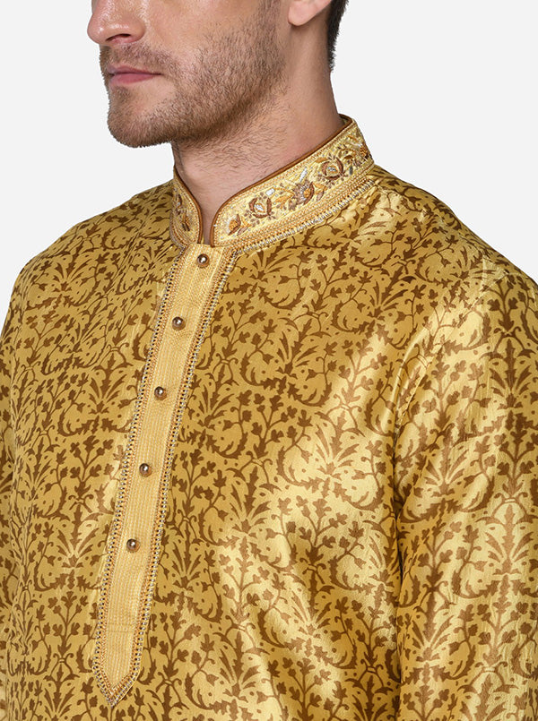 Honey Yellow & Golden Kurta Set | Siddhesh Chauhan