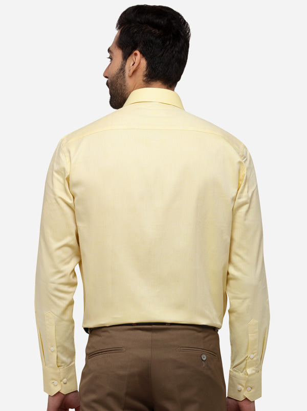 Yellow Solid Regular Fit Formal Shirt | Greenfibre