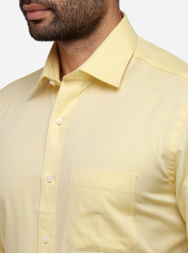 Yellow Solid Regular Fit Formal Shirt | Greenfibre