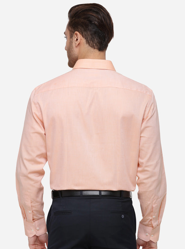 Orange Solid Regular Fit Formal Shirt | Greenfibre