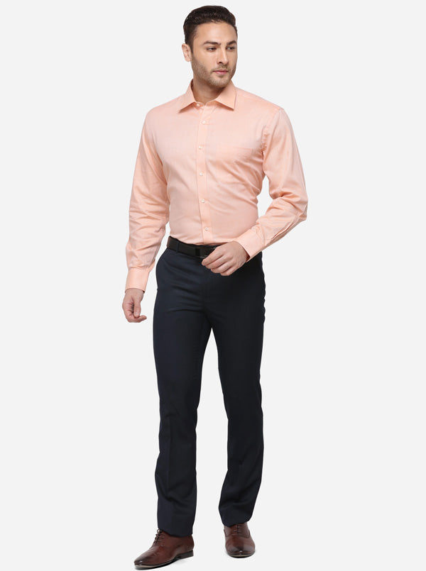 Orange Solid Regular Fit Formal Shirt | Greenfibre
