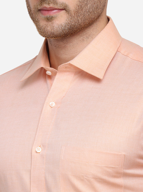 Orange Solid Regular Fit Formal Shirt | Greenfibre