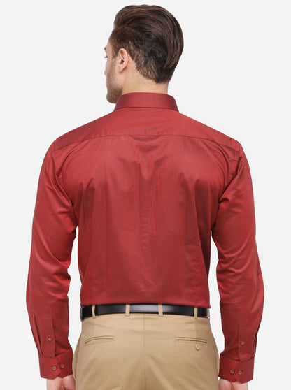 Rust Solid Slim Fit Formal Shirt | Metal