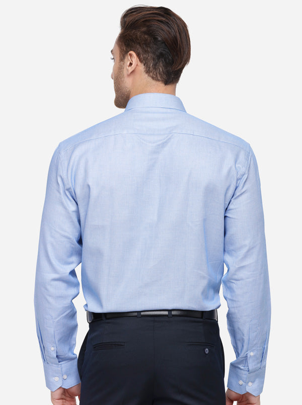 Sky Blue Dobby Smart Fit Formal Shirt | JadeBlue