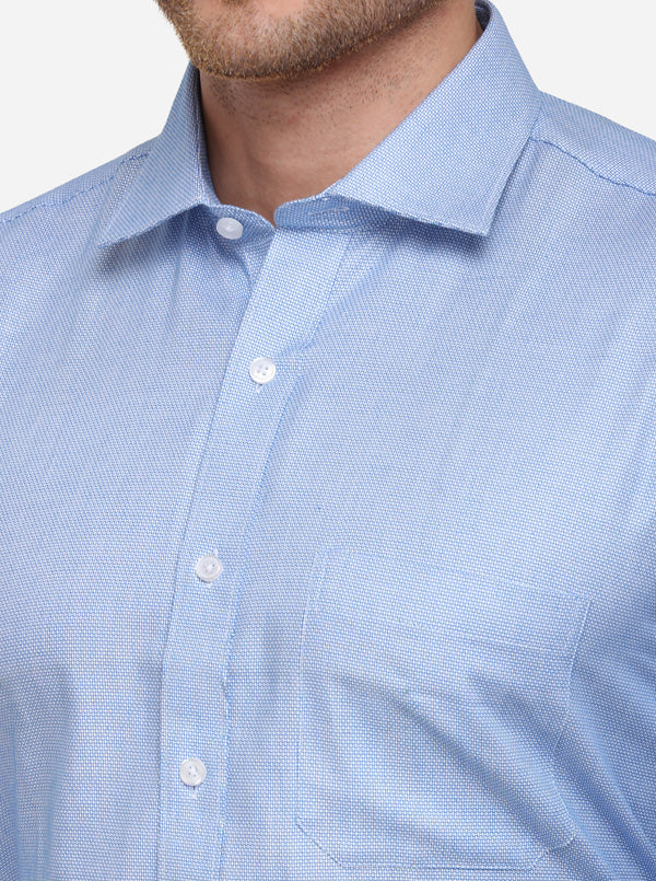 Sky Blue Dobby Smart Fit Formal Shirt | JadeBlue