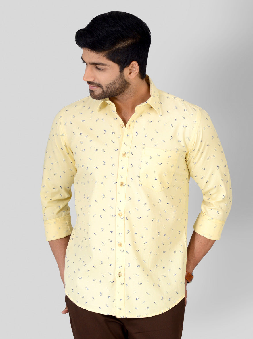 Summer Lime Printed Tailored Fit Casual Shirt | JB Sport