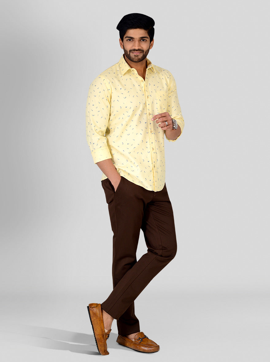 Summer Lime Printed Tailored Fit Casual Shirt | JB Sport