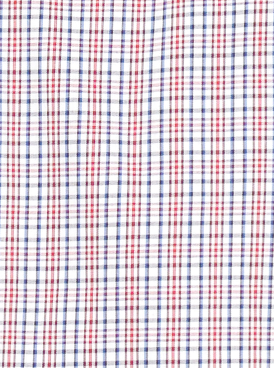Red & Blue Checked Smart Fit Casual Shirt | Greenfibre