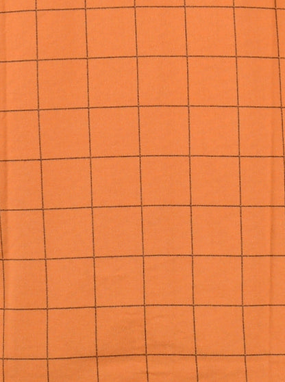 Rust and Orange Checked Slim Fit Casual Shirt | Greenfibre