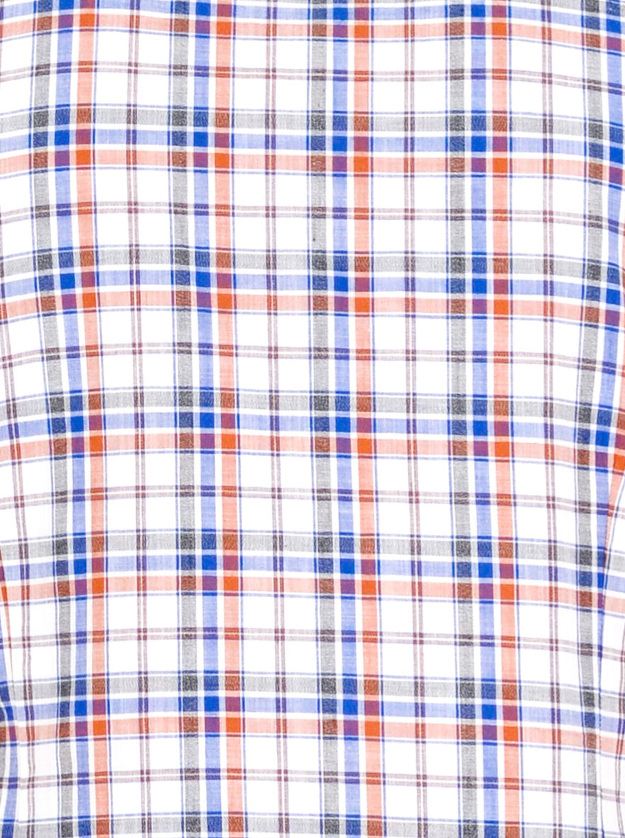 Red & Blue Checked Smart Fit Casual Shirt | Greenfibre