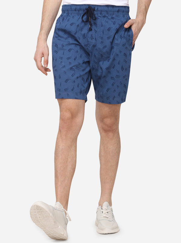 Navy Blue Solid Regular Fit Shorts | JadeBlue
