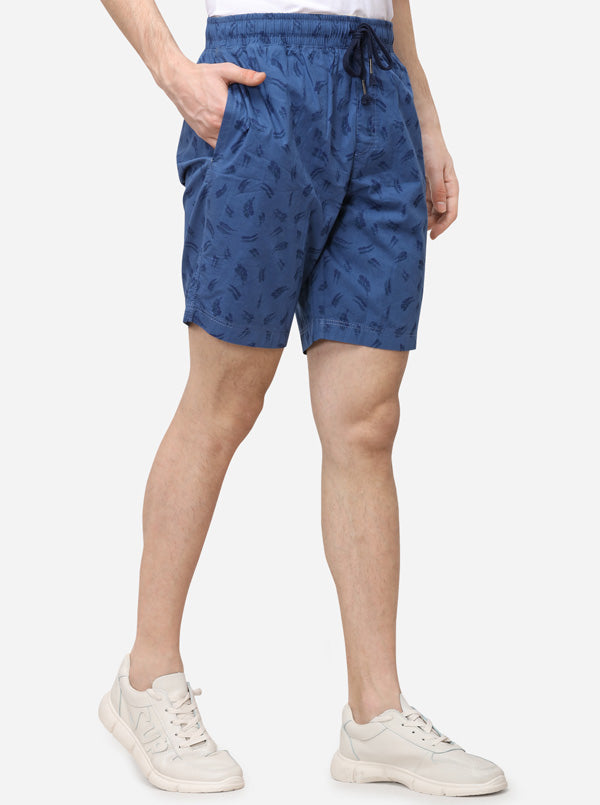 Navy Blue Solid Regular Fit Shorts | JadeBlue