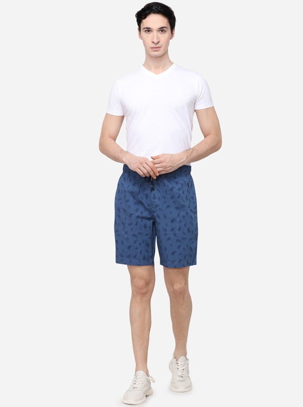 Navy Blue Solid Regular Fit Shorts | JadeBlue