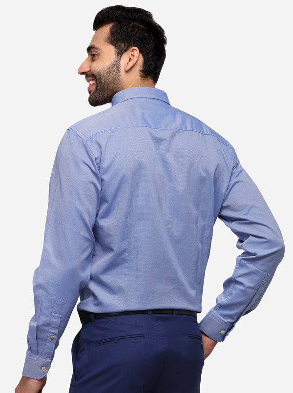 Persian Blue Tailored Fit Solid Casual Shirt | JB Sport