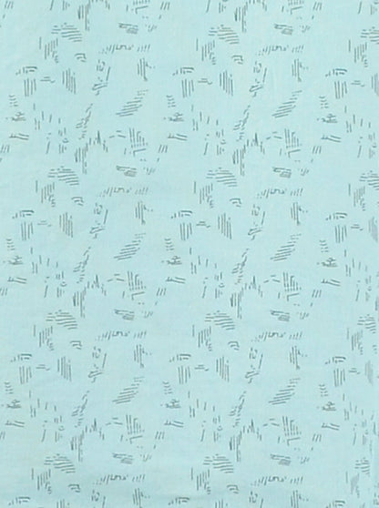 Teal Blue Slim Fit Printed Casual Shirt | Greenfibre