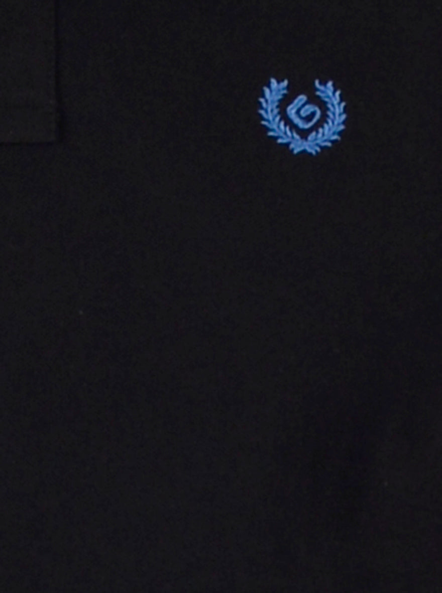 Black Solid Slim Fit Polo T-Shirt | Greenfibre