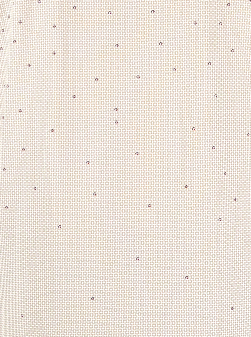 Cream Printed Slim Fit Polo T-Shirt | JB Sport