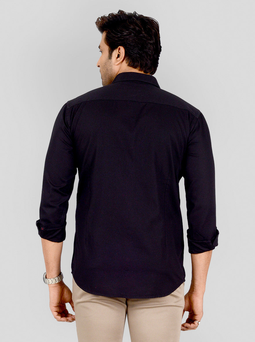 Black Solid Smart Fit Casual Shirt | Greenfibre