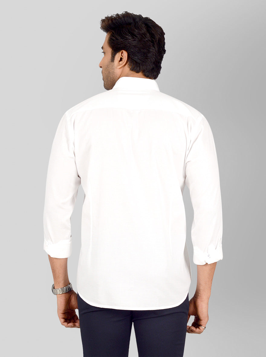 White Solid Smart Fit Casual Shirt | Greenfibre