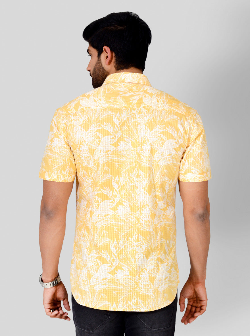 Summer Lime Printed Slim Fit Casual Shirt | Greenfibre