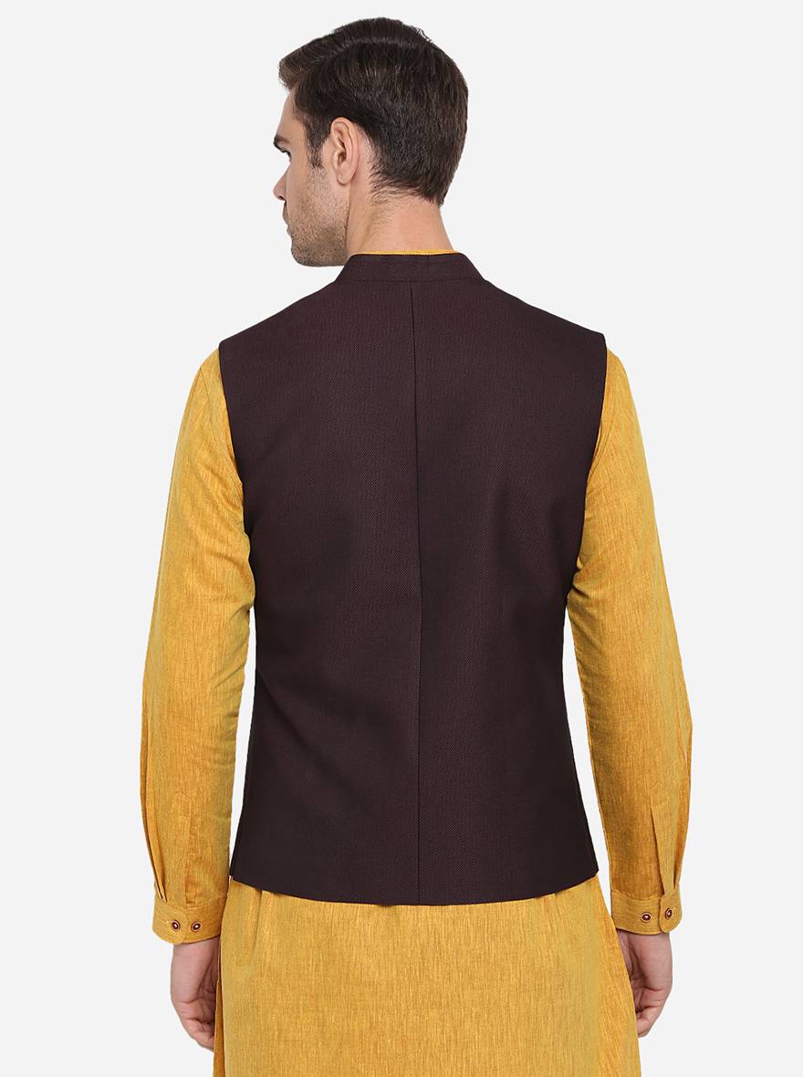 Wine Bandhgala Jacket | Greenfibre