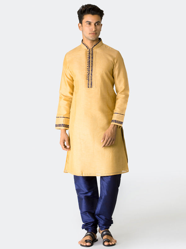 Golden Textured Kurta Set