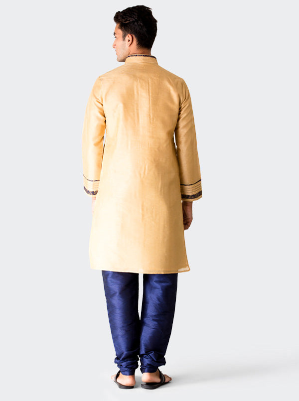 Golden Textured Kurta Set