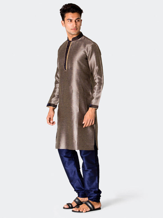 Navy Blue Printed Kurta Set