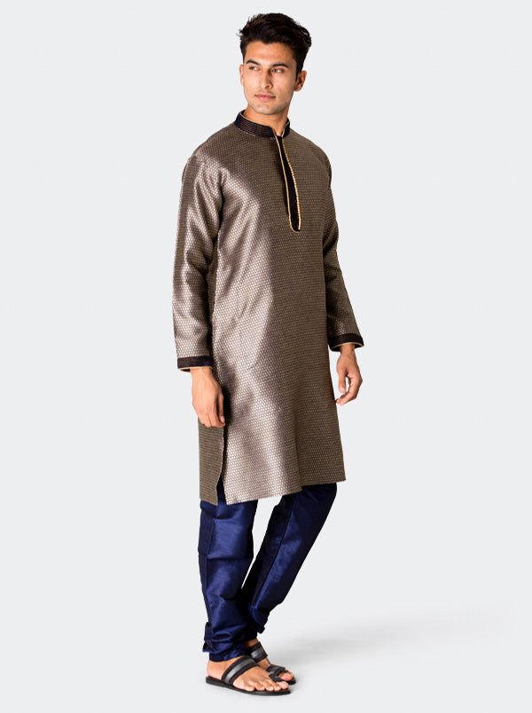 Navy Blue Printed Kurta Set