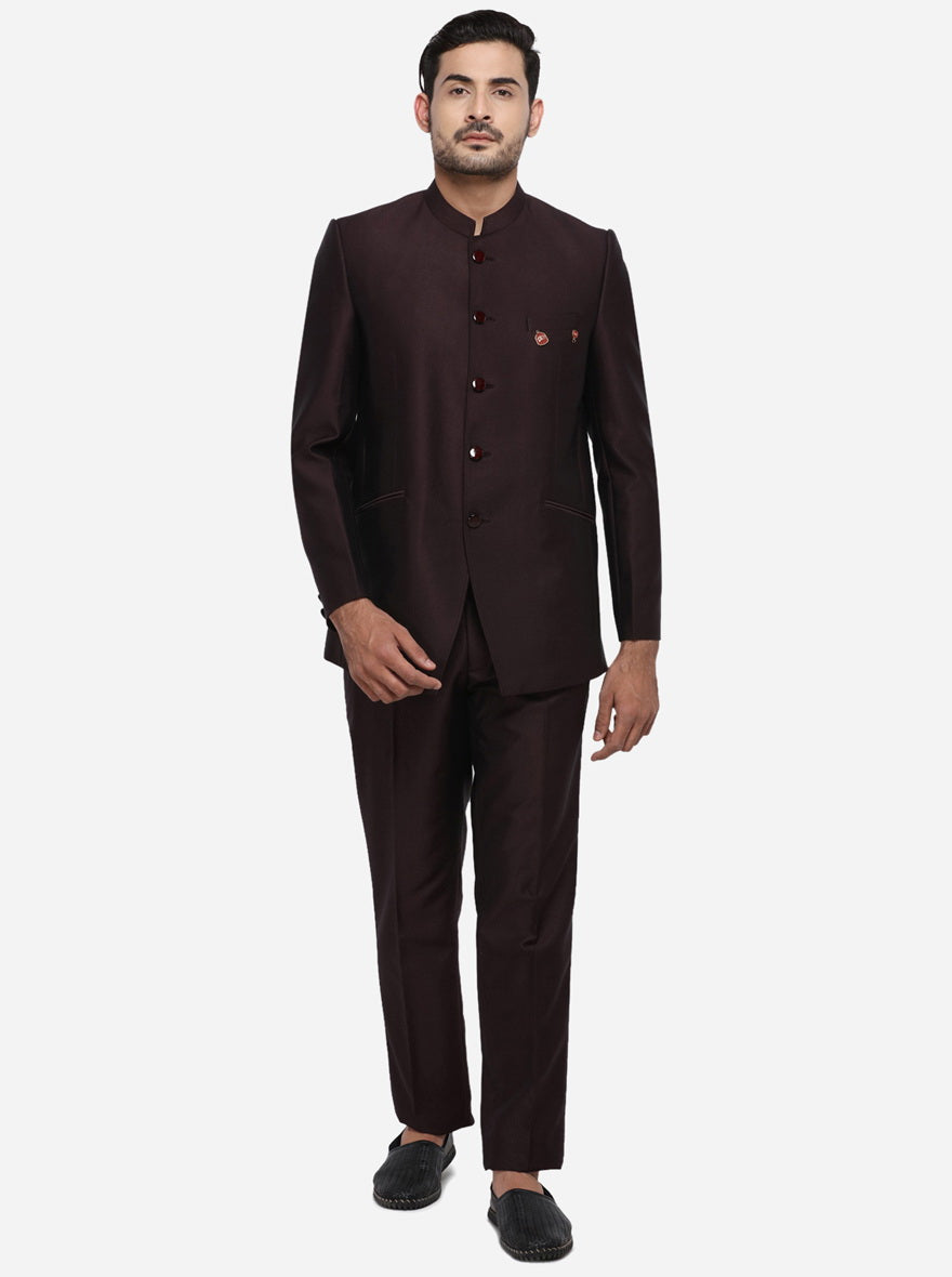 Deep Wine Jodhpuri Suit | JadeBlue