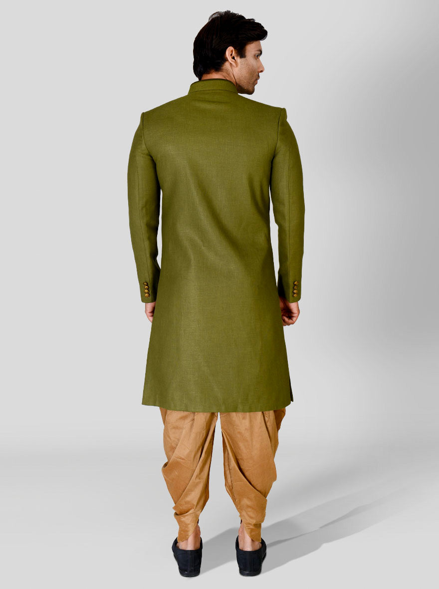 Olive Green Indowestern | Azania