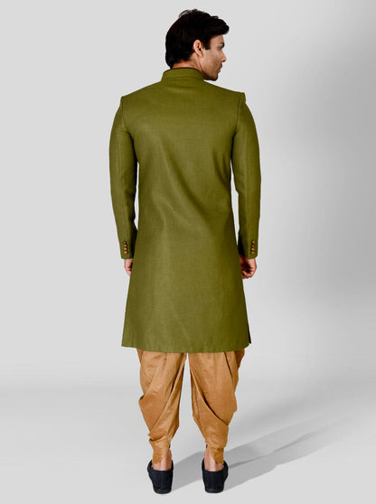 Olive Green Indowestern | Azania