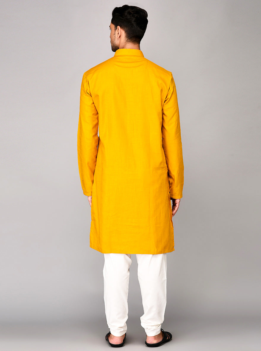 Golden Yellow Solid Kurta | Azania