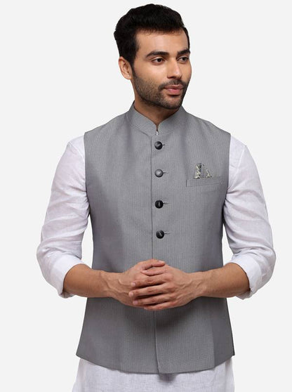 Grey Bandhgala Jacket | Greenfibre