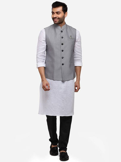 Grey Bandhgala Jacket | Greenfibre